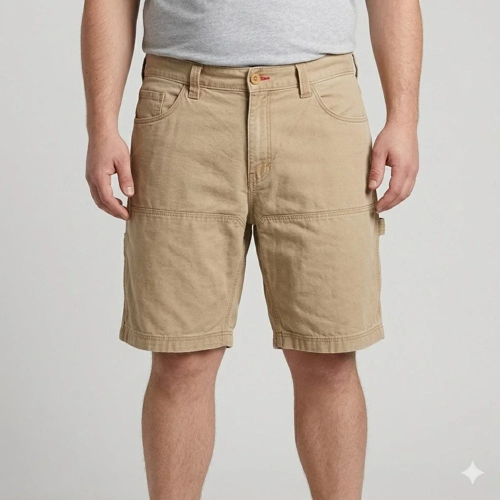 The North Face Carpenter Shorts Heavyweight Canvas Tan Khaki‎ Size 34